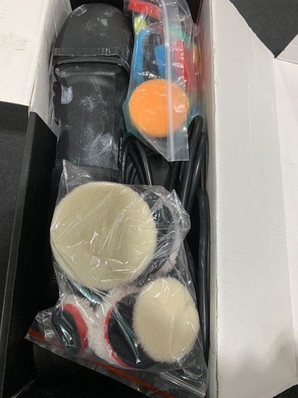 Photo 1 of SPTA Mini Polishing Machine Buffer Rotary Polisher Auto Detailing Superpolish with 27Pcs Detail Polishing Pad Mix Size Kit Buffing Pad and 75mm ,100mm,140mm M14 Thread Extension shaft