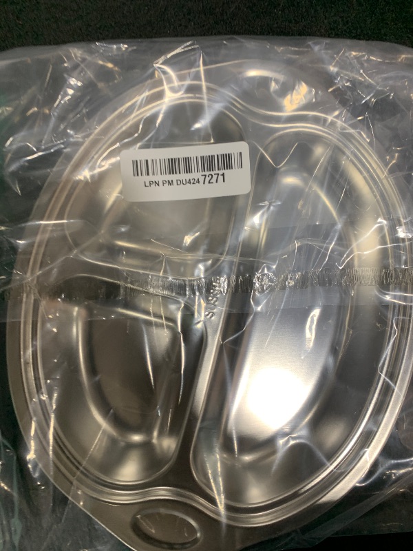 Photo 1 of Stainless Steel Baby Suction Plates: Divided Plates Designed for Babies and Toddlers, Made of 100% Food-Grade Materials Ideal for Baby-Led Weaning BPA-Free Toddler Feeding Supplies Are Dishwasher Safe