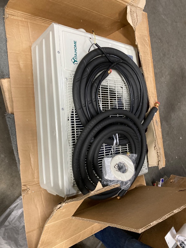 Photo 1 of ***(MISSING PARTS -SELLING AS PARTS) *** 
YITAHOME 12000 BTU Mini Split Air Conditioner Heat Pump System, Wifi Enabled 20 SEER2 115V Inverter Ductless AC Cool Up to 750 Sq. Ft, Compatible with Alexa, Complete Installation Kit, White  ***(BOX RIPPED/TORN)*
