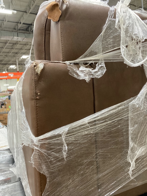 Photo 1 of  Sectional Couch Set L Shape Sn Leather Couch Right Hand Chaise 2PC with Accent  Living Room