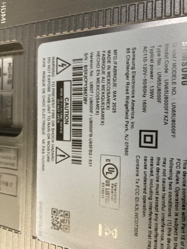 Photo 1 of Samsung 65-Inch Class Crystal UHD U8000F 4K Smart TV (2025 Model) Endless Free Content, Crystal Processor 4K, MetalStream Design, Knox Security, Alexa Built-in