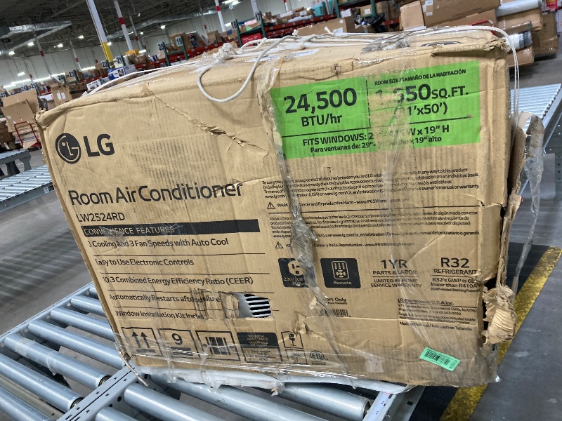 Photo 1 of ***PARTS ONLY***
LG LW2524RD 24,500 Window Air Conditioner, 230V, 1,560 Sq.Ft. (39' x 40' Room Size), Quiet Operation, Electronic Control with Remote, 3 Cooling & Fan Speeds, Auto Restart, 24500 BTU, White