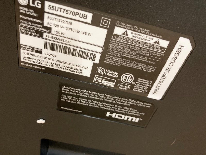 Photo 1 of LG 55-Inch Class UT75 Series LED Smart TV 4K Processor Flat Screen AI-Powered with Alexa Built-in (55UT7570PUB, 2024)