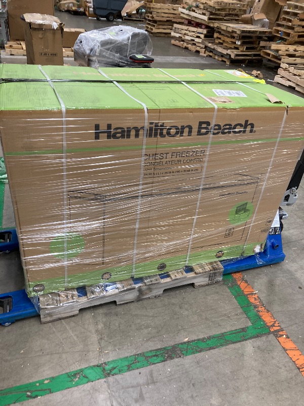 Photo 1 of 14 cu ft Chest Freezer - White, Large Storage for Families, Space-Saving Flat Back, Front Drain, Garage Ready - By Hamilton Beach