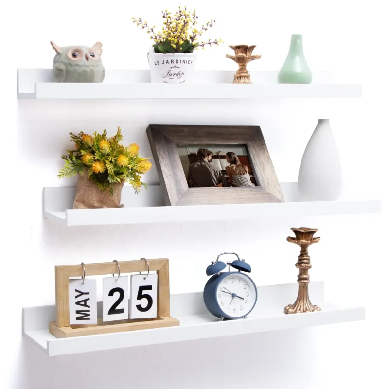 Photo 1 of 24 inch Picture Ledge Shelf, Floating Shelves Wall Mounted Set of 3, Photo Shelf Modern Wall Shelves for Decor,White