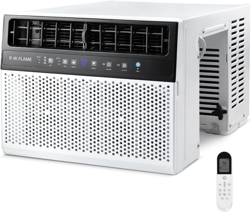 Photo 1 of  10,000 BTU U-Shaped Window Air Conditioner, Cools Up to 450 Sq.Ft, 6 Modes, 24H Timer, Energy-Saving, Full Window View, White