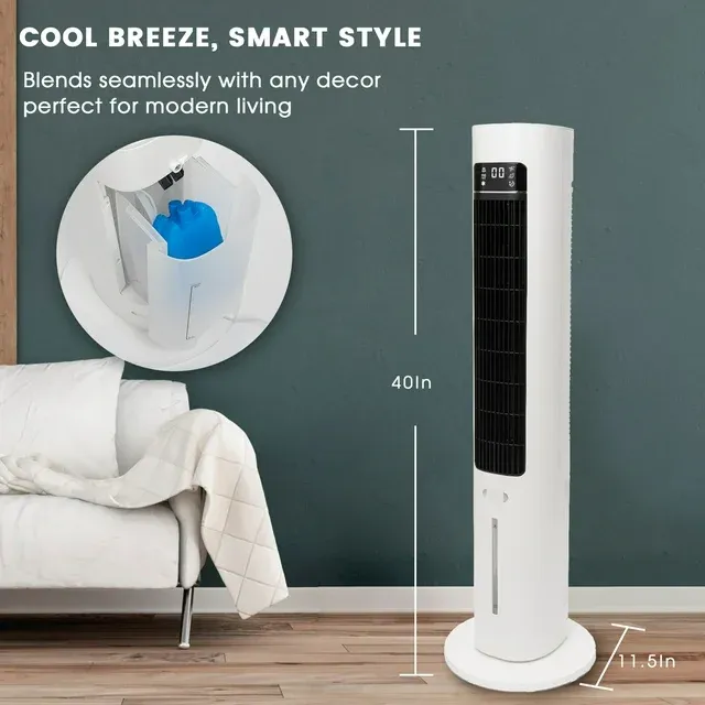 Photo 1 of ***PARTS ONLY***
40" Evaporative Air Cooler with Remote, Portable Air Conditioner with 3 Modes, Quiet Evaporative Cooler 70° Oscillation Equipped Aroma Box
