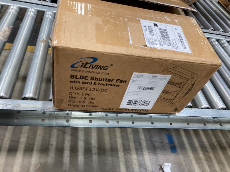 Photo 1 of iLiving 12" Wall Mounted Shutter Exhaust Fan, Automatic Shutter, Temperature and Humidity Controls with Variable Speed, 960 CFM at 1600 RPM DC Motor