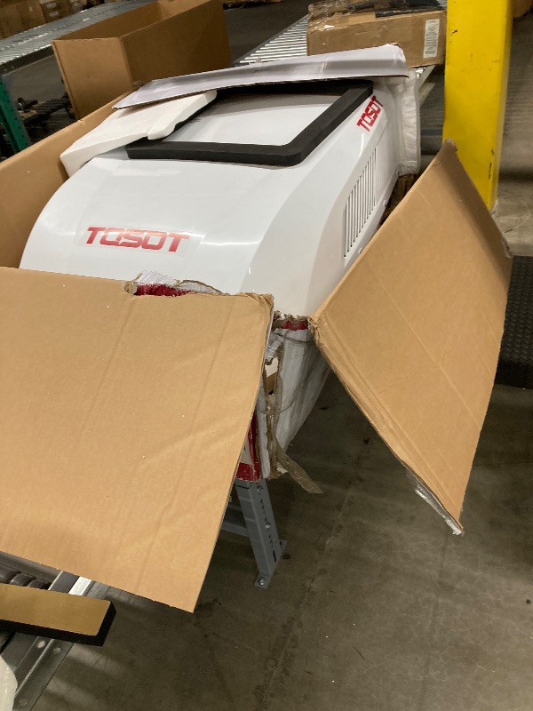 Photo 1 of ***(MISSING REMOTE CONTROL-SELLING AS PARTS ONLY)***  TOSOT GO Cool RV Air Conditioner 15000 BTU, Non-Ducted Camper Rooftop AC Unit with Heat Pump, WiFi  White  ***(BOX RIPPED/TORN, DUSTY, DIRTY, SOME SCUFFS/SCRATCHES, UNTESTED/USED)***