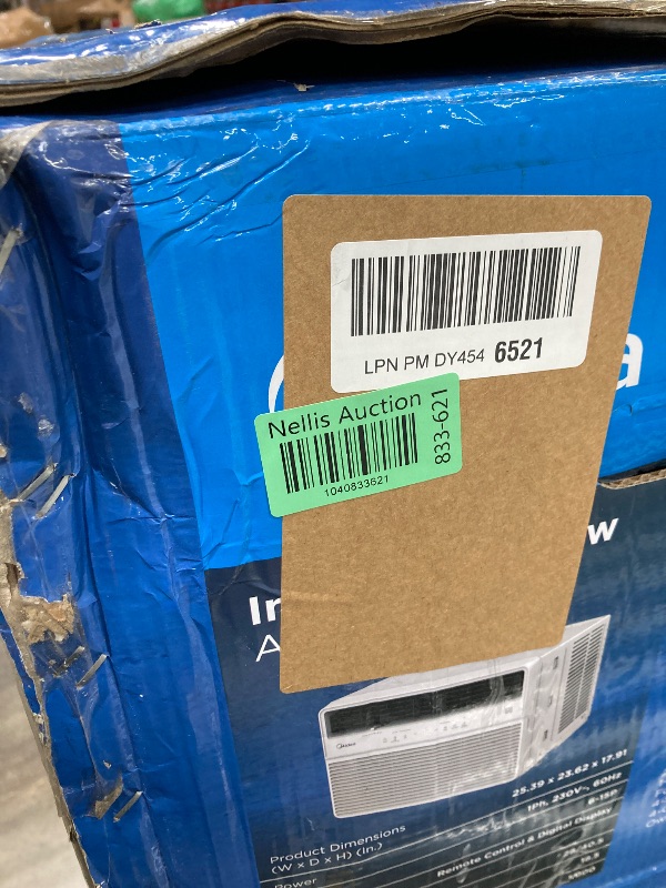 Photo 1 of Midea 18,000 BTU Smart Inverter Window Air Conditioner with APP, Alexa Control, 208/230V AC Unit Cools up to 1,000 Sq. Ft, Quiet Operation, Energy Saving, Remote & Easy Installation Kit, White