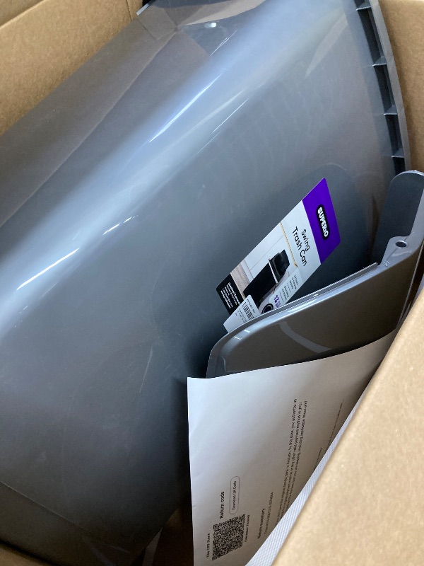 Photo 1 of **LID WONT STAY SHUT**Superio Kitchen Trash Can 13 Gallon with Swing Lid, Plastic Tall Garbage Can Outdoor and Indoor, Large 62 Qt Recycle Bin and Waste Basket for Home, Office, Garage, Patio, Restaraunt (Grey/Black)