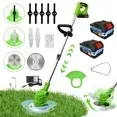 Photo 1 of 24V 650W Lawn Mover Electric Grass Trimmer Cordless W/2 Batteries, Battery Weed Eater, Electric Weed Wacker, Lawn Mower Cordless Pruning Cutter Weed Wacker Garden Trimming Tool