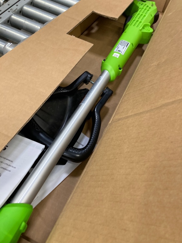 Photo 1 of ***MISSING PARTS/NO BATTERY CHARGER**Greenworks 24V 12-inch TORQDRIVE String Trimmer with 2Ah USB Battery and Charger, 2104502AZ
