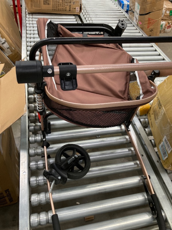 Photo 1 of  ***(SELLING AS PARTS ONLY***MISSING PIECES, USED/SCUFFS, SCRATCHES ON FRAME)***  Costway High Landscape Baby Stroller Pushchair with Expandable & Footmuff Canopy 20 lbs 0-3 Years bronze 

