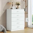 Photo 1 of ***BLACK** UHOMEPRO 5 Drawer Dresser, Chest of Drawers for Bedroom, Modern Storage Cabinet Dresser Organizer Unit with Handle for Living Room, Closet, Hallway