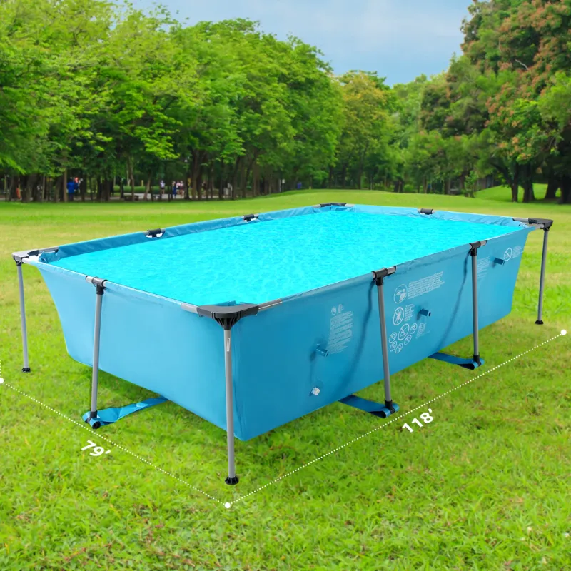 Photo 1 of 10FT Large Swimming Pool Framed Rectangle Above Ground Durable Easy to Assemble for Endless Water Play