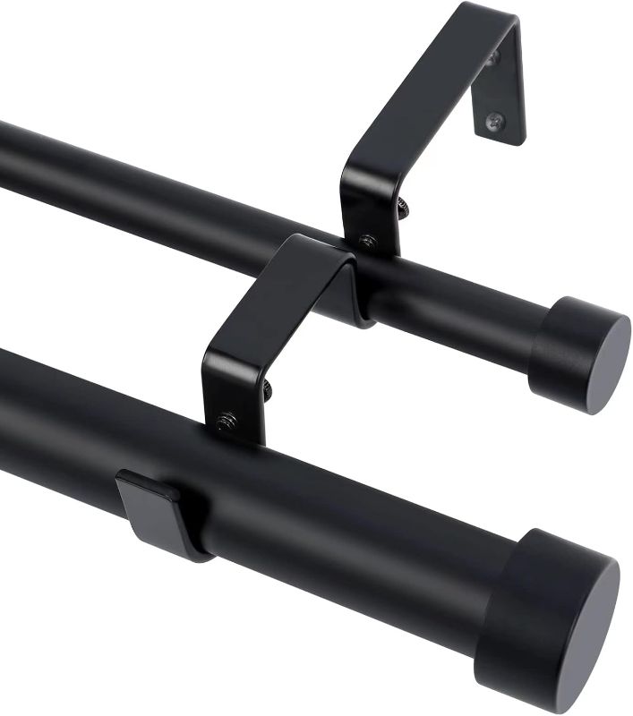 Photo 1 of  Black Double Curtain Rods