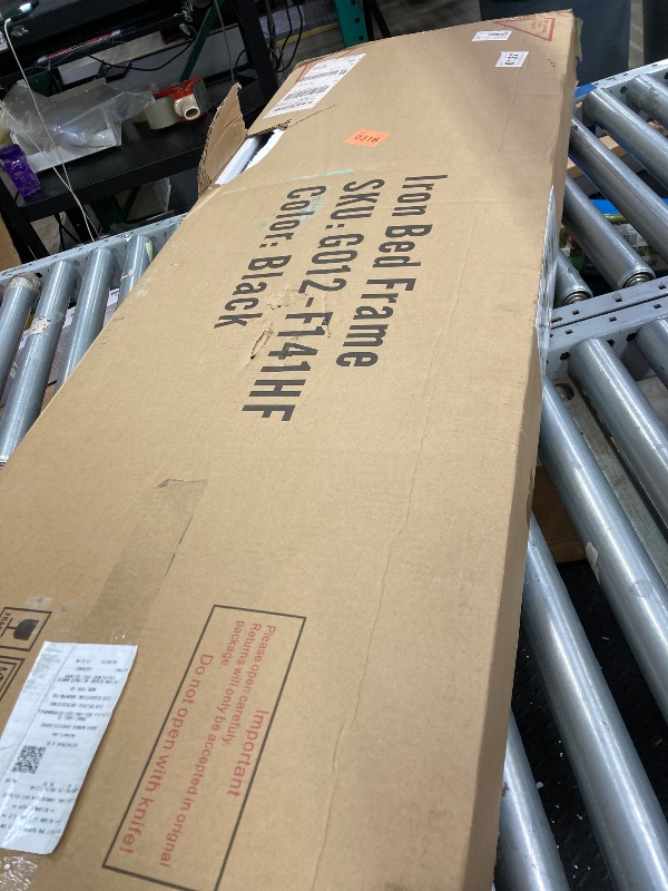 Photo 1 of ***(MISSING SCREWS, BOX RIPPED/TORN, SOME SCUFFS/SCRATCHES)***
UHOMEPRO Full Platform Bed Frame with Headboard, Metal Full Size Bed Frame for Adults Teens, Rustic Vintage Full Bed Frame Bedroom Furniture, No Box Spring Needed, Black
