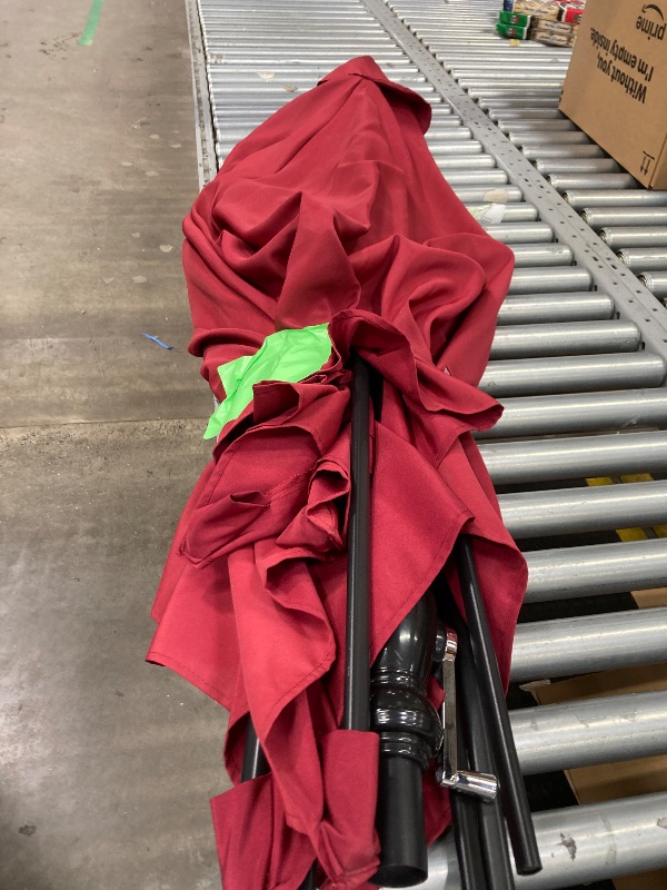 Photo 1 of **PARTS ONLY**red burgandy outdoor umbrella