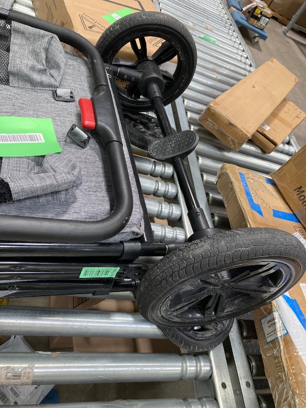 Photo 1 of **THERE IS A BROKEN BAR BUT IT DOES NOT APPEAR TO AFFECT USE.**

SACVON All-Terrain Stroller Wagon for Toddlers with Canopy, Parent Organizer, Adjustable Handlebar, 2 Cup Holders