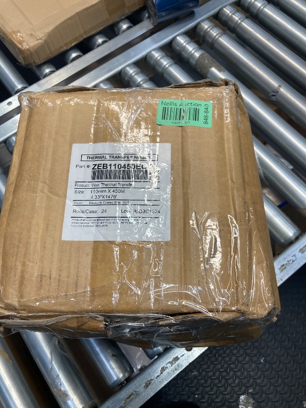 Photo 1 of 24 Rolls Wolfbarco 4.33" x 1476' (110mm x 450m) Black Standard Wax Thermal Transfer Ribbon Compatible with Zebra ZT200, ZT220, ZT230, ZT410, ZT420, ZT610,TEC, INTERMEC,Citizen,TSC,GODEX,ARGOX printers