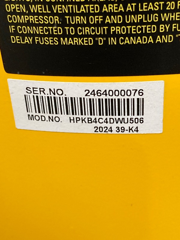 Photo 1 of 
DEWALT 27 Gallon Vertical Air Compressor, Portable 