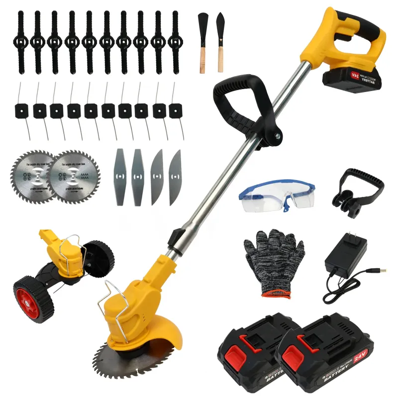 Photo 1 of 24V 2000mAh Electric Weed Wacker, 3-in-1 Cordless Weed Eater Brush Cutter Grass Trimmer Edger Stringless Weed Cutter Lawn Edger Mower, Yellow