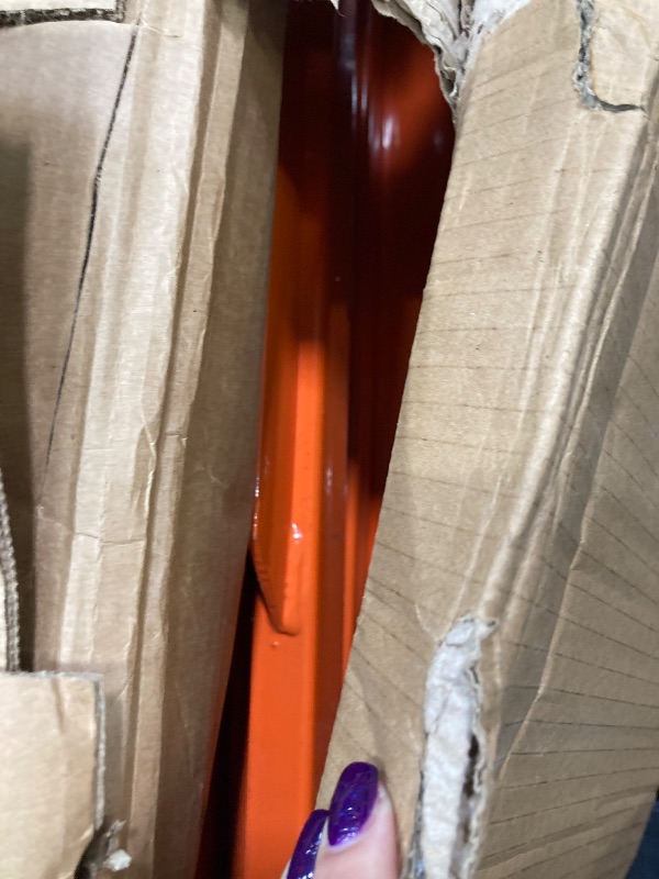 Photo 1 of VEVOR Hydraulic Lift Table Cart, 330lbs Load Capacity 50 Inch Lifting Height, Manual Single Scissor Lift Table with Non-Slip Pad and 4 Wheels, Hydraulic Scissor Cart for Material Handling, Orange