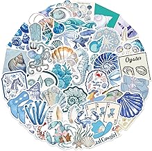 Photo 1 of 100Pcs Sticker for Teen, Cute Cartoon Waterproof Vinyl Stickers for Girl Kids Adult Water Bottle, Laptop, Phone, Computer, Guitar, Notebook, Scrapbook (Ocean)