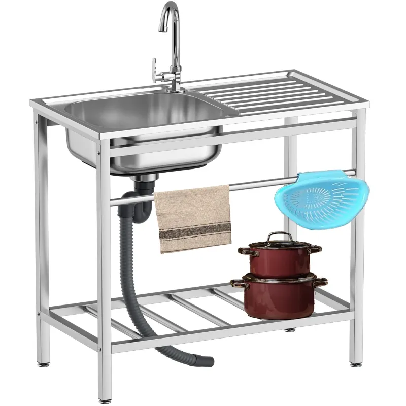 Photo 1 of 30*16*30 inch Free Standing Utility Sink Stainless Steel Commercial Kitchen Sink
