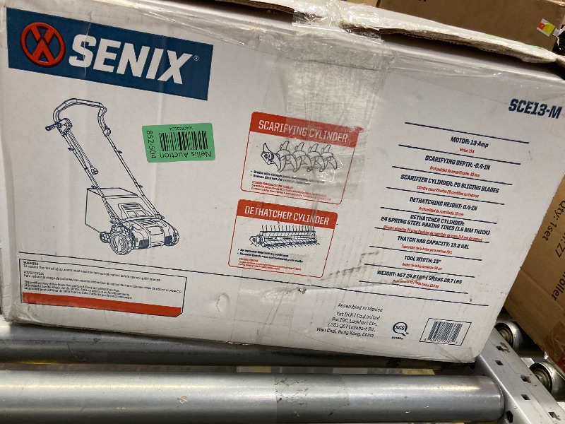 Photo 1 of ***PARTS ONLY***
SENIX Corded Dethatcher/Scarifier 2 in 1, 15" 13Amp, 5-Position Adjustment with Collection Bag, SCE13-M