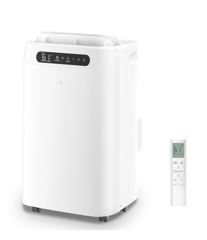 Photo 1 of 14000 BTU Portable Air Conditioners,Cools Up to 700 Sq.Ft,Portable AC Unit with Remote Control,Cooling,Fan,Dehumidification,Sleep Mode& Installation Kits for Large Rooms,White