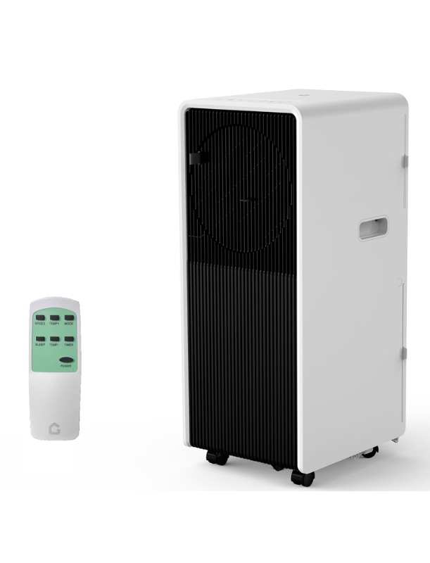 Photo 1 of 14,000 BTU Drainage-free Portable Air Conditioner for Indoor Rooms, 3-In-1 AC Unit for Bedroom 225-300 Sq.Ft, Dehumidifier, Fan, Sleep Mode, 24 Timer, Remote Control, Window Kits, Black