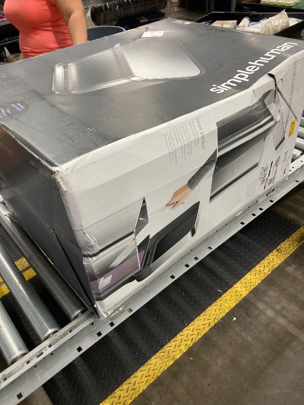 Photo 1 of **USED**simplehuman 55 Liter / 14.5 Gallon Rectangular Hands-Free Kitchen Step Trash Can with Soft-Close Lid, Brushed Stainless Steel