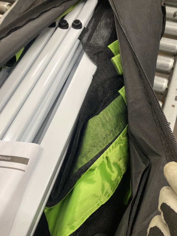 Photo 1 of **CARRY BAG ZIPPER BROKEN**GVDV 10x10ft Easy Pop-Up Canopy, Outdoor Screen Tent with Mosquito Netting, 2 Zipper Doors, and Carry Bag for Yard Camping Picnic Party Events, Green