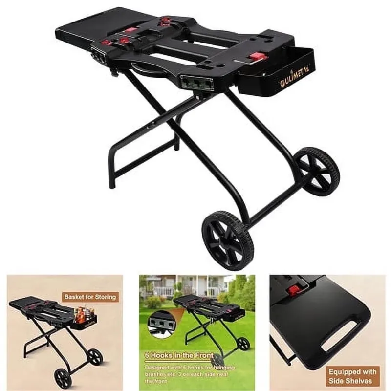 Photo 1 of **MISSING PARTS TO STAND**Portable Grill Cart for Weber Q1000, Q2000 Series Gas Grills and Blackstone 17” 22” Table Top Griddles, Portable Griddle Stand