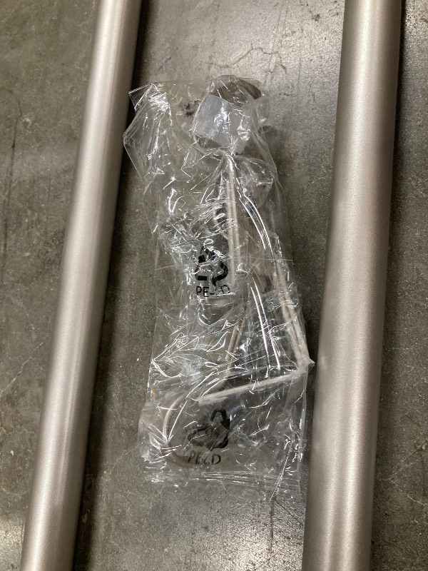 Photo 1 of  ***(BALL ROUND MISSING -SELLING AS PARTS ONLY)*** 
Double Curtain Rod 48 to 84 inch, Adjustable 1 inch Double Drapery Rod Rods for Windows and Doors with Ball Round Finials and Premium Aluminum Brackets Set(48-84",Brushed Nickel)