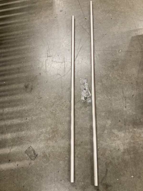 Photo 1 of  ***(BALL ROUND MISSING -SELLING AS PARTS ONLY)*** 
Double Curtain Rod 48 to 84 inch, Adjustable 1 inch Double Drapery Rod Rods for Windows and Doors with Ball Round Finials and Premium Aluminum Brackets Set(48-84",Brushed Nickel)