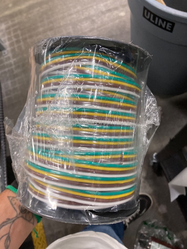Photo 1 of 14 Gauge Trailer Wire Harness, 4 Way Bonded Trailer Wiring Spool 100FT Boat Trailer Harness - CCA Trailer Light Wire for All Basic Wiring Trailers, Weatherproof (Green Yellow Brown White)
