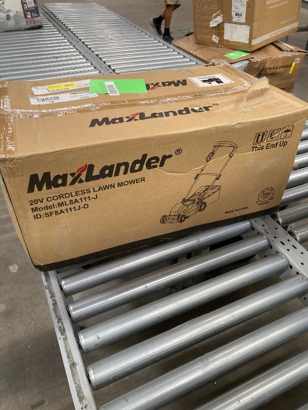 Photo 1 of **MISSING BATTERY AND CHARGER**Lawn Mowers Maxlander Electric Lawn Mower Cordless (2-in-1),13 Inch 20V Battery Powered Lawn Mower with Brushless Motor, 5-Position Height Adjustment, 1 pcs 4.0Ah Batteries and Charger Included