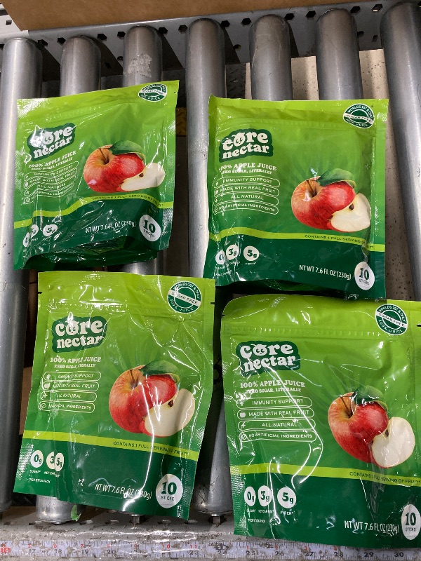 Photo 1 of 4 Pack Sugar Free Apple Juice Made with 100% Juice; World's First Real Apple juice with All Sugar Removed From Fruit; Liquid & Easy to Dissolve Juice Packs That Supports Immunity & Hydration; 10 ct.