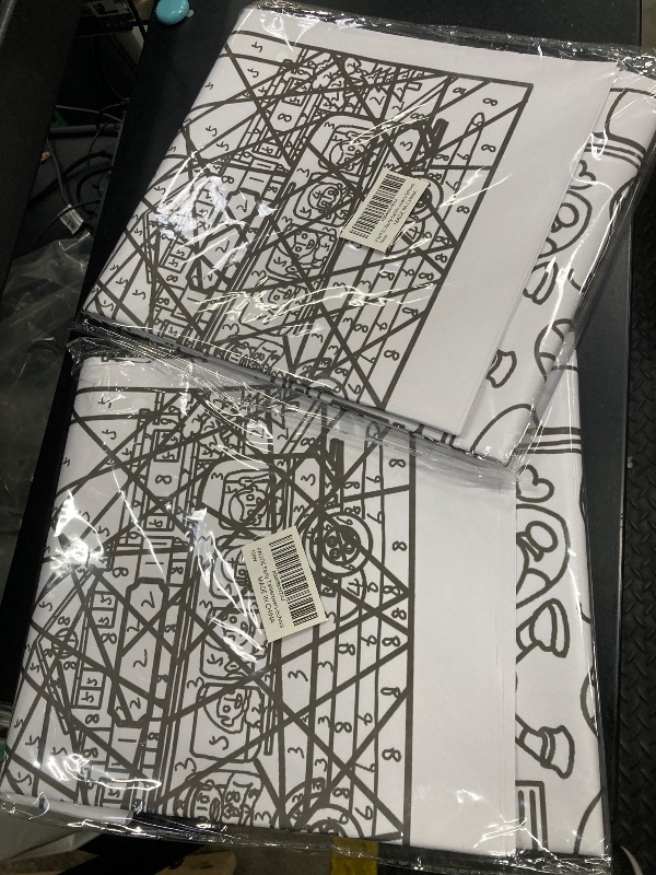 Photo 1 of 2 Pack PADTIC Giant Coloring Poster,35x72 inches School Themed Coloring Tablecloth, Kids Coloring Tablecover, DIY Art Crafts Coloring Poster, Drawing Paper Coloring Table Cover for Party Supplies