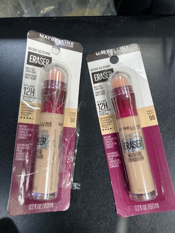 Photo 1 of 2 Pack Maybelline Instant Age Rewind Instant Eraser Multi-Use Concealer, Crease-Resistant Coverage, Up to 12HR Moisturizing Wear, 98