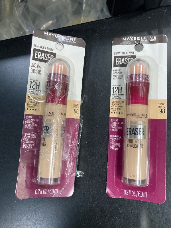 Photo 1 of 2 Pack Maybelline Instant Age Rewind Instant Eraser Multi-Use Concealer, Crease-Resistant Coverage, Up to 12HR Moisturizing Wear, 98