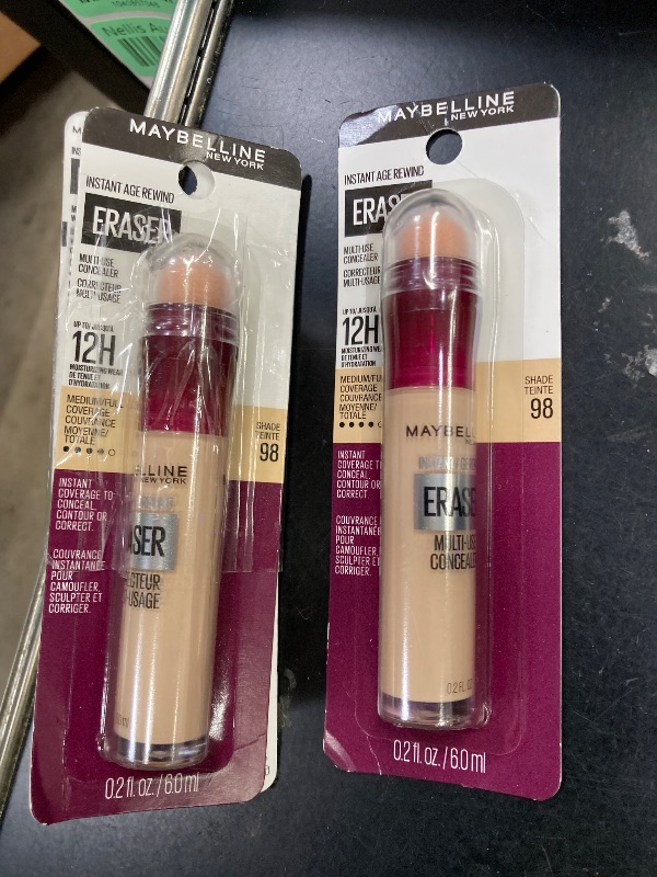 Photo 1 of 2 Pack Maybelline Instant Age Rewind Instant Eraser Multi-Use Concealer, Crease-Resistant Coverage, Up to 12HR Moisturizing Wear, 98