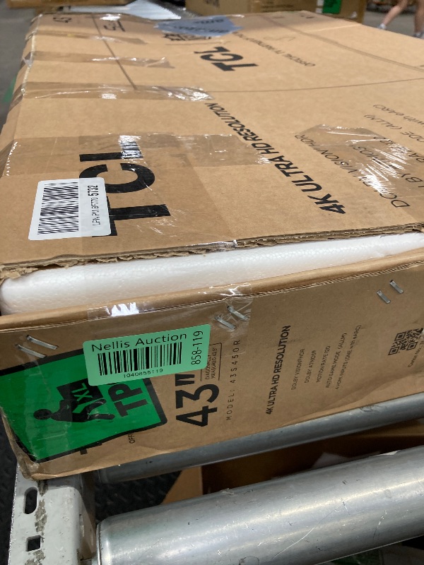 Photo 1 of ++IT'S BROKEN+++TCL 43-Inch Class S4 4K LED Smart TV with Roku TV (43S450R, 2023 Model), Dolby Vision, HDR, Dolby Atmos, Works with Alexa, Google Assistant and Apple HomeKit Compatibility, Streaming UHD Television