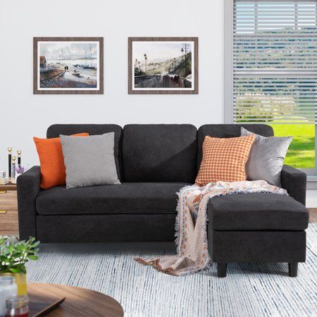 Photo 1 of ***(SELLING AS IS -MISSING ONE LEG, OTHER?)***

Walsunny Convertible Sectional Sofa Couch Modern Linen Fabric L-Shaped Couch 3-Seat Sofa with Reversible Chaise for Small Space(Grayish Black)
