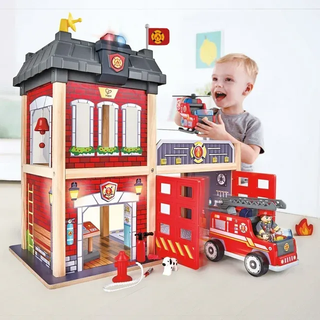 Photo 1 of 



Hape
Hape City Red Fire Station Dollhouse Wood Playset, 13 Pieces, Light & Sound, Product Height 18.82 in, Gift Idea for Toddlers & Kids Ages 3+