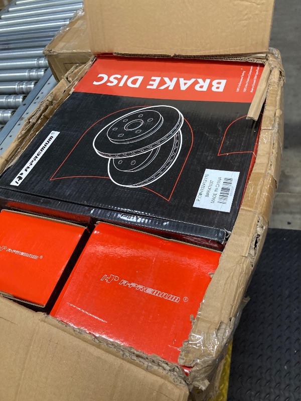 Photo 1 of ***USED, SOME SCUFFS BOX RIPPED/TORN***-Premium Front and Rear Vented Disc Brake Rotors + Ceramic Pads Kit Compatible with Select Subaru Models - Legacy 2016 2017 2018 2019, 12-PC Set