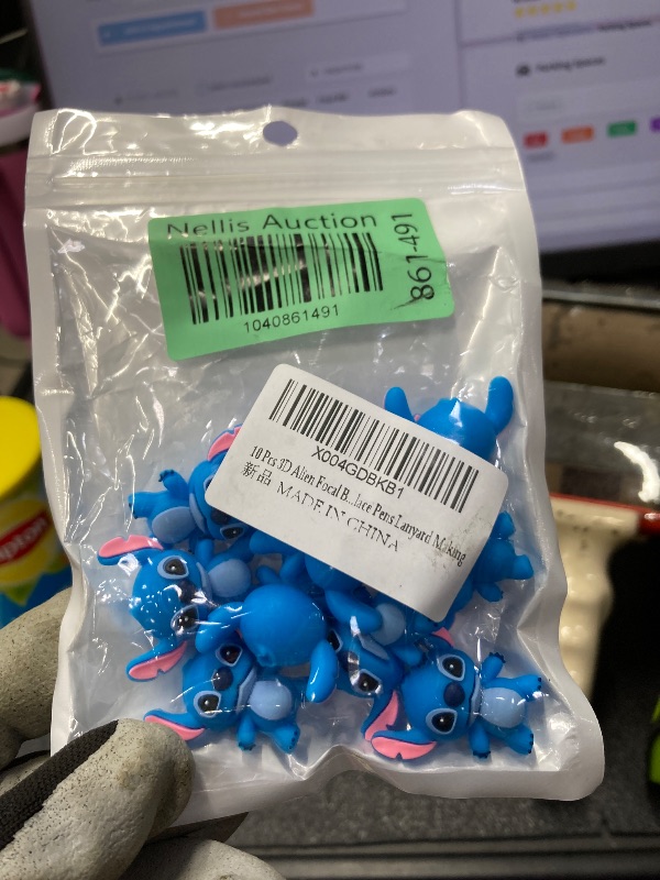Photo 1 of 10 Pcs 3D Alien Focal Bead Cute Loose Beads Accessory for DIY Keychains Bracelet Necklace Pens Lanyard Making